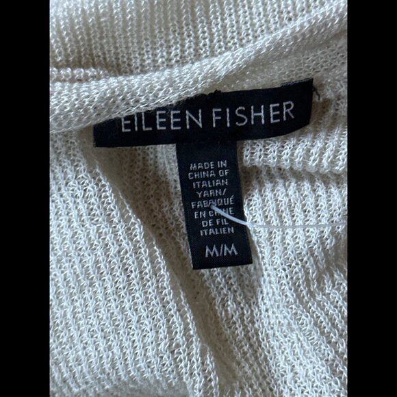 Eileen Fisher Cardigan Medium Full Length Open Front Italian Organic Linen - Picture 6 of 7